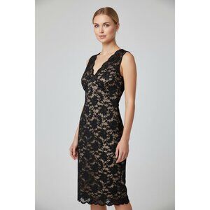 Karen Kane Sexy Black Stretch Lace Sleeveless V-Neck Cocktail Dress Size M